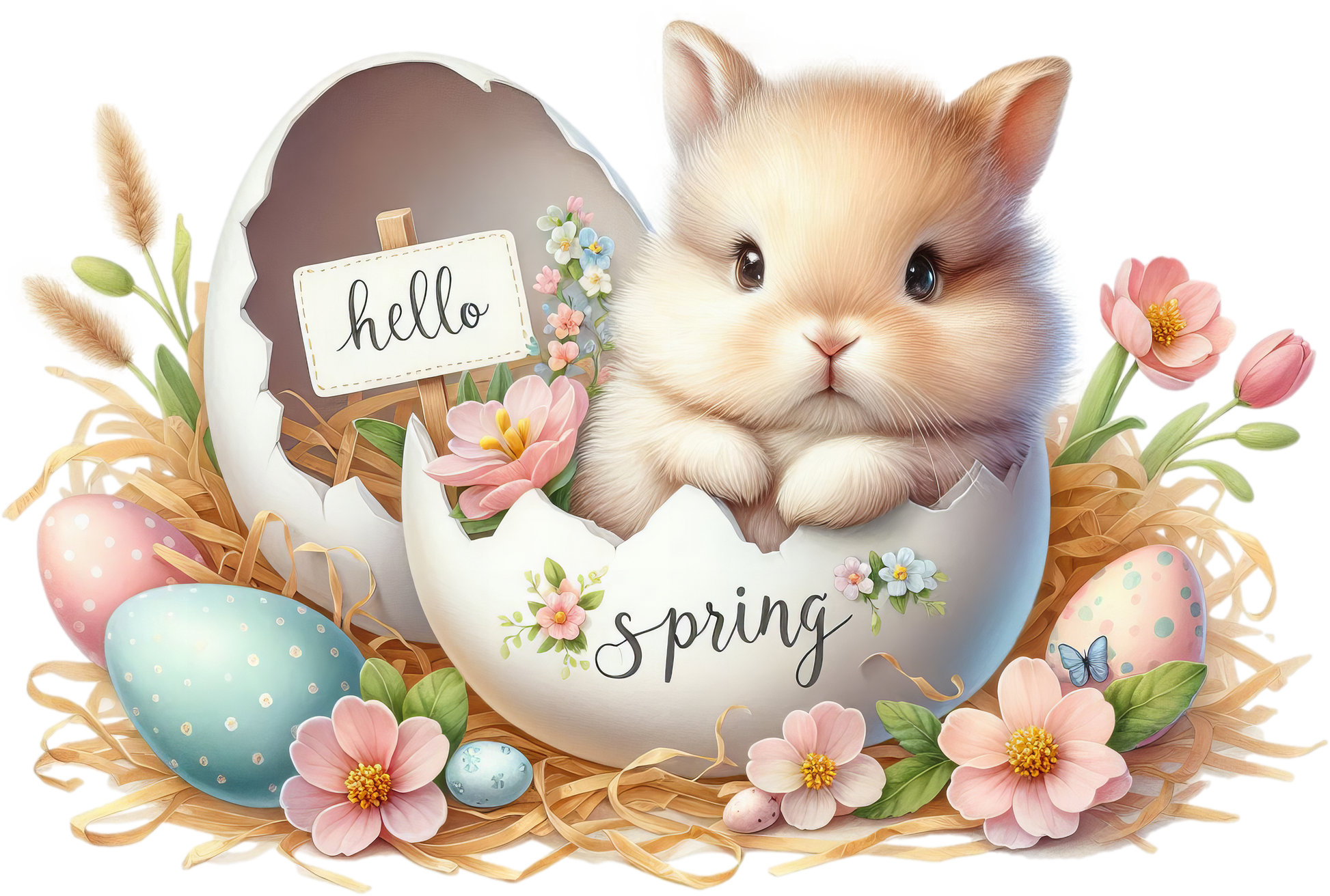 Bügelbild Frühlings Babyhase #5 Fylou's Style