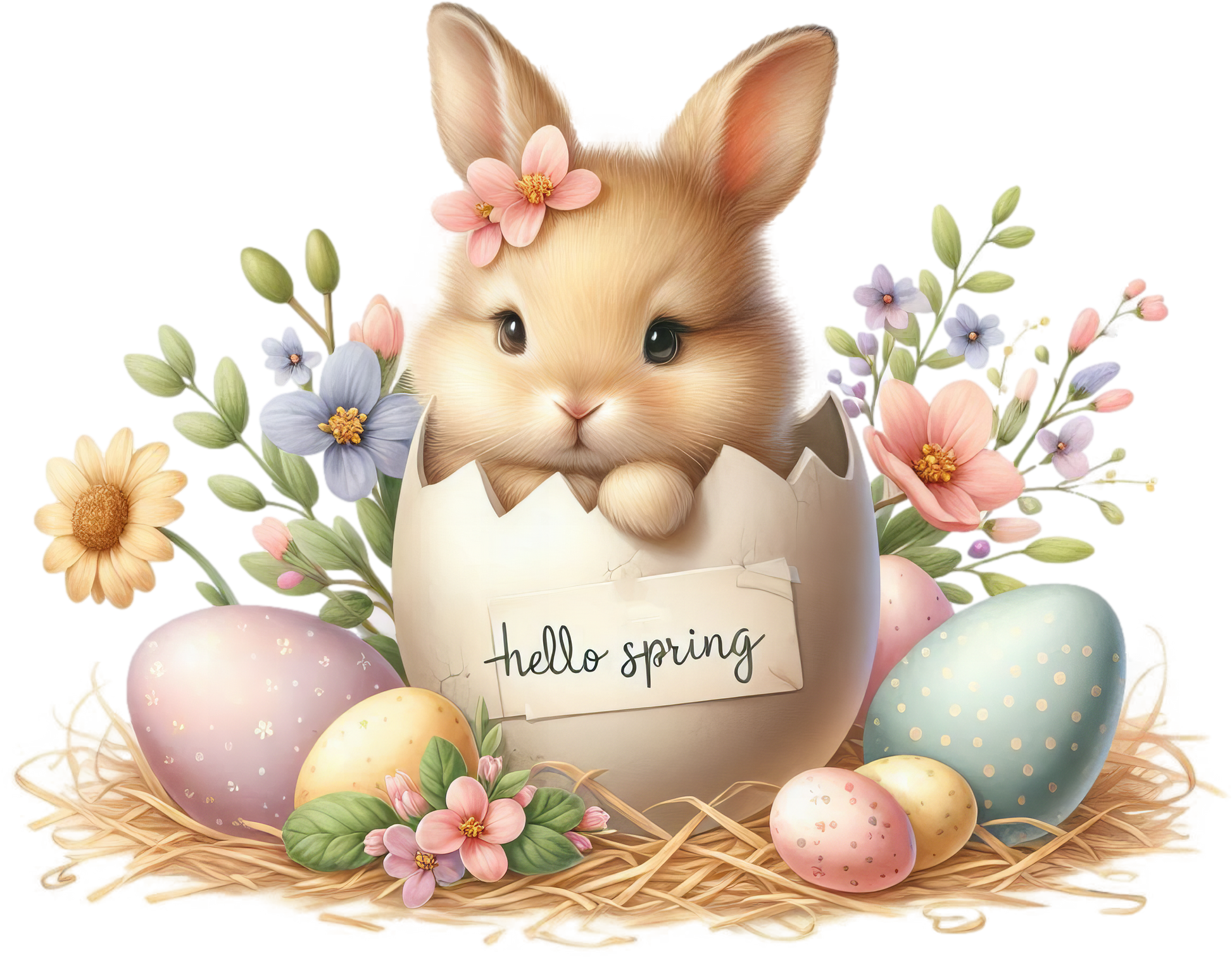 Bügelbild Frühlings Babyhase #8 Fylou's Style