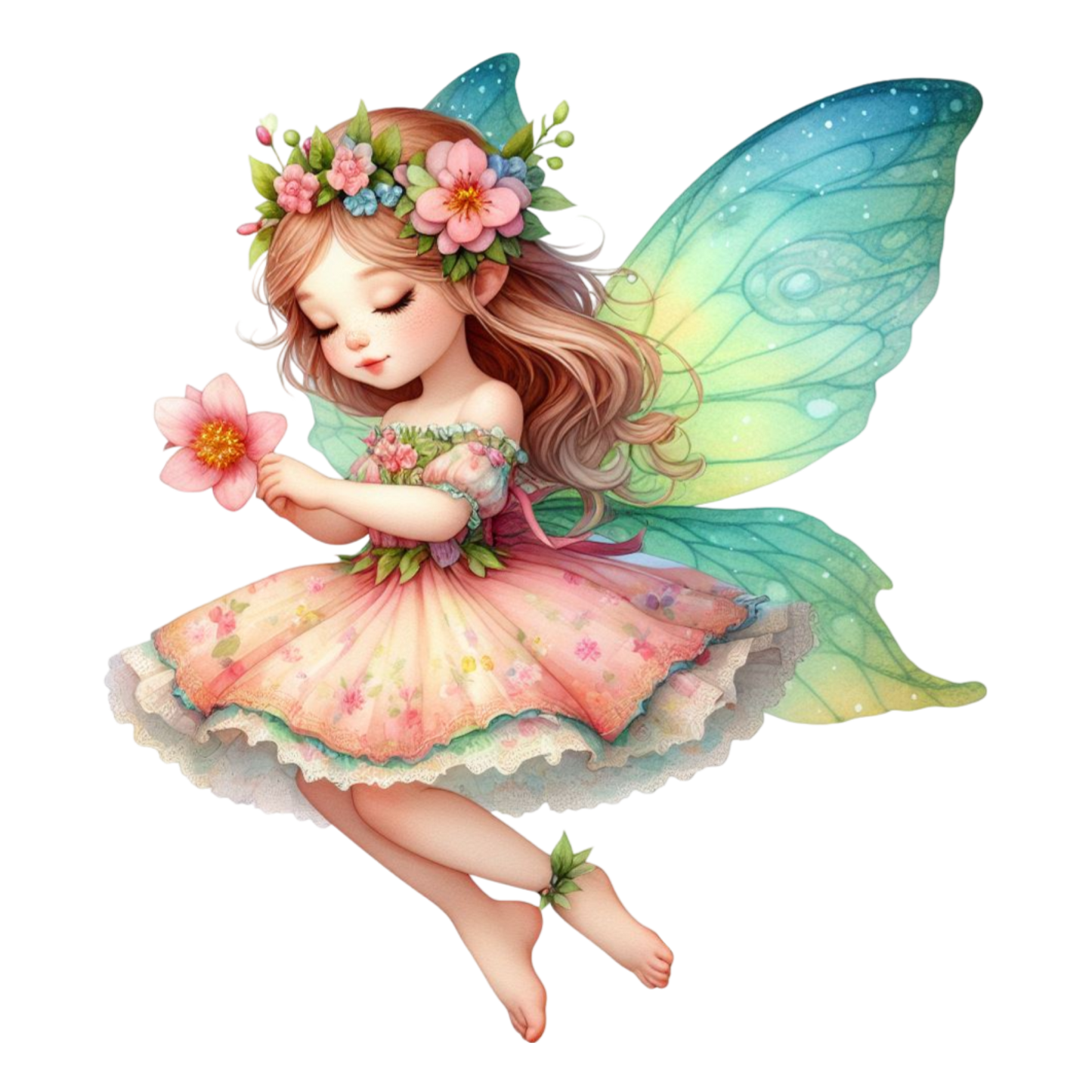 Iron-on image fairy with butterflies #4