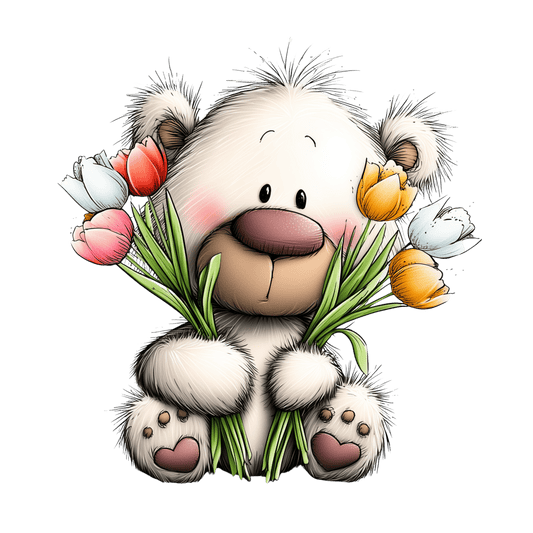 Bügelbild Frühlings Teddy Bär #2