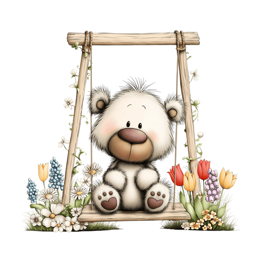 Bügelbild Frühlings Teddy Bär #3