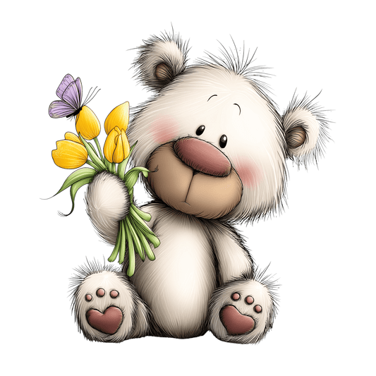 Bügelbild Frühlings Teddy Bär #7