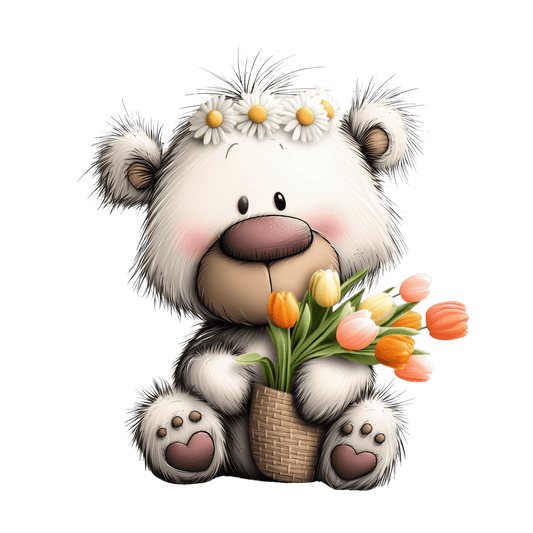 Bügelbild Frühlings Teddy Bär #8