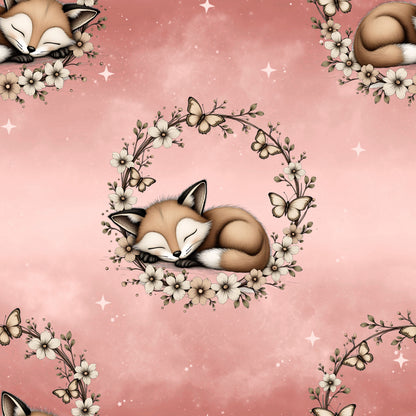 Kinderstoff Fuchs mit Schmetterling