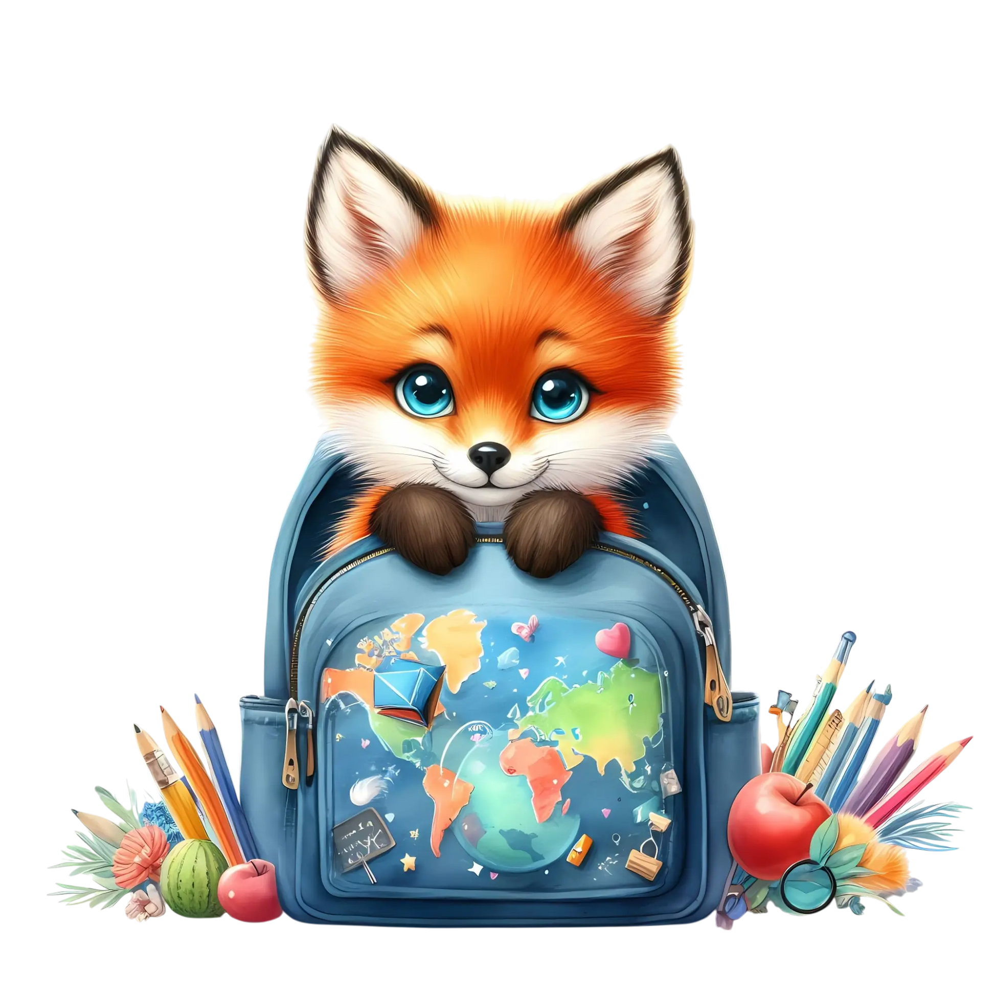 Bügelbild Fuchs im Rucksack Fylou's Style