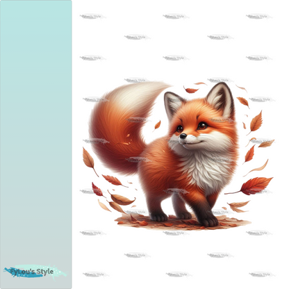 Bügelbild Fuchs mit Blättern #2