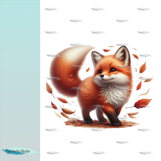 Bügelbild Fuchs mit Blättern #2
