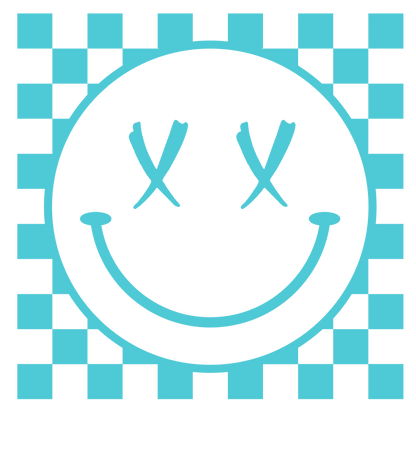 Bügelbild Smiley Neon Aqua