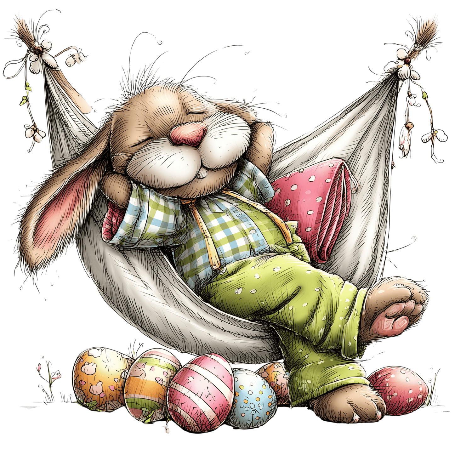 Bügelbild Karo Osterhase #2