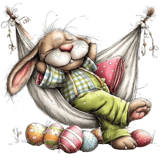 Bügelbild Karo Osterhase #2