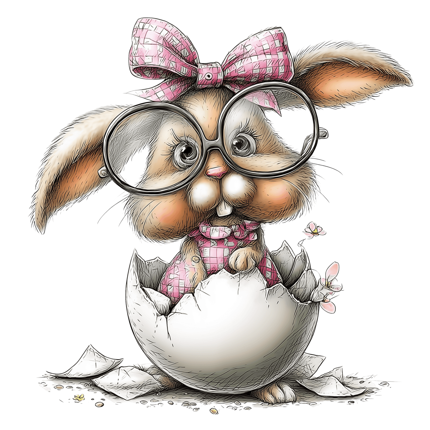 Bügelbild Karo Osterhase #1