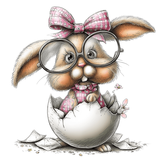 Bügelbild Karo Osterhase #1