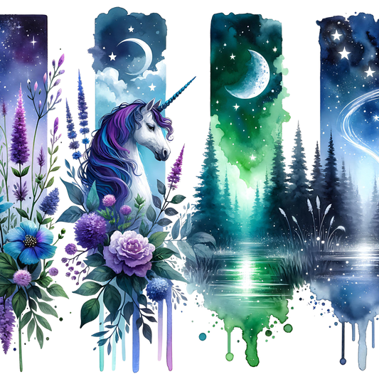 Bügelbild Streifen Motivwelt "Glitzer Einhorn"