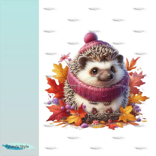 Bügelbild Glitzer Herbst Igel #1
