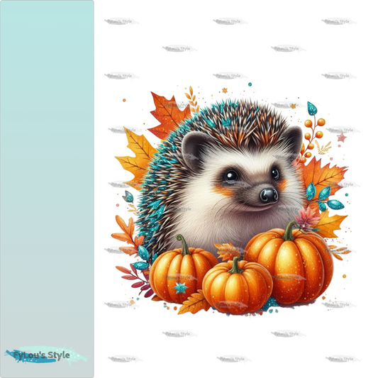 Bügelbild Glitzer Herbst Igel #2