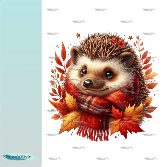 Bügelbild Glitzer Herbst Igel #3