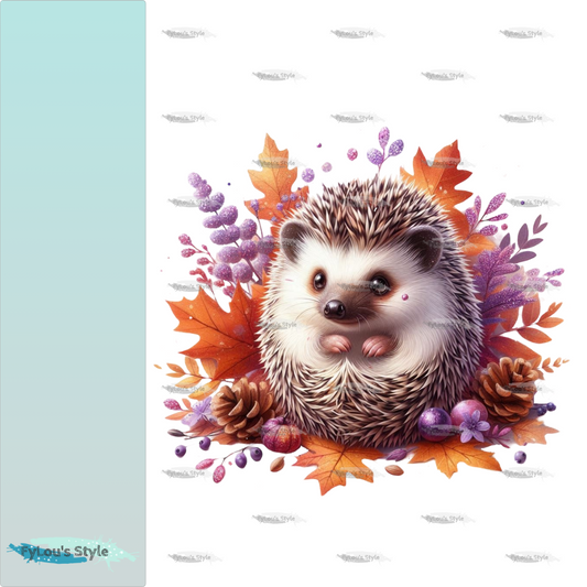 Bügelbild Glitzer Herbst Igel #4
