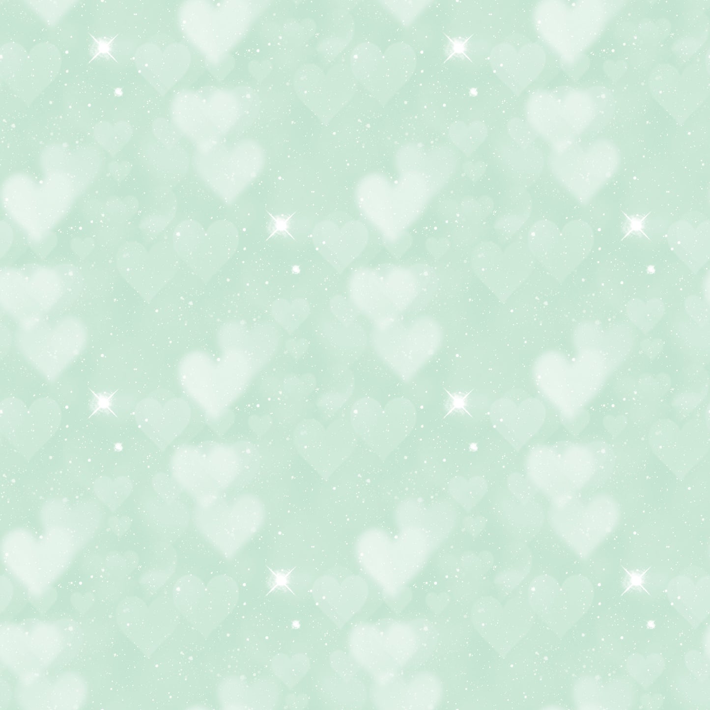 Kinderstoff Glitzer Herzen Mint