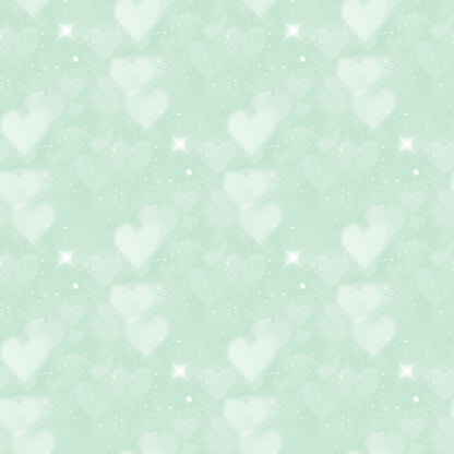 Kinderstoff Glitzer Herzen Mint