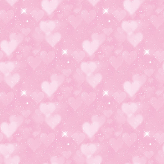 Kinderstoff Glitzer Herzen Rosa