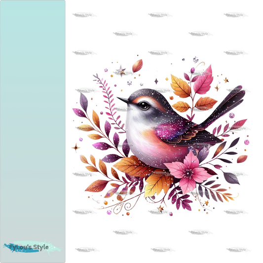 Bügelbild Glitzer Vogel #1