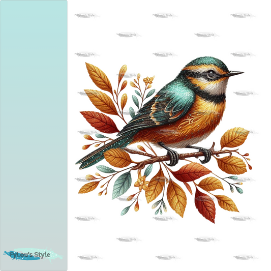 Bügelbild Glitzer Vogel #2