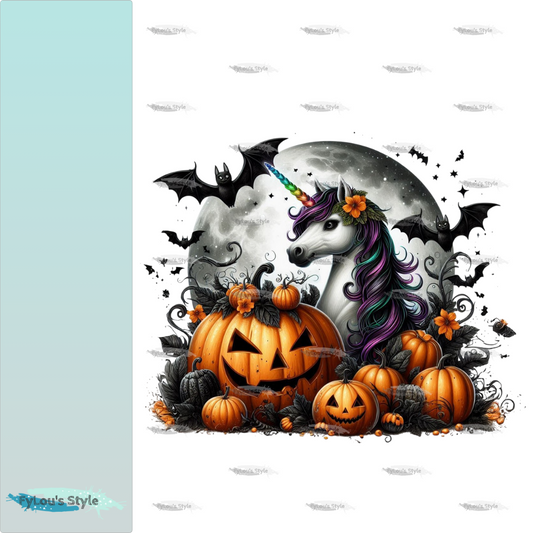 Bügelbild Gothik Halloween Einhorn #6