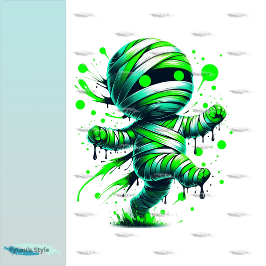 Bügelbild Green Neon Mumie #1