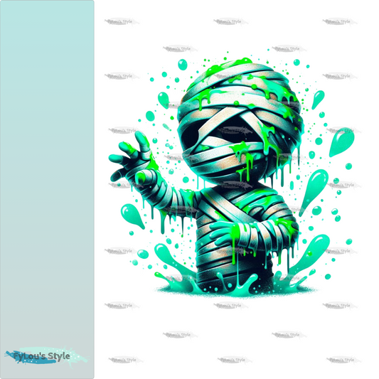Bügelbild Green Neon Mumie #2