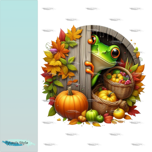 Bügelbild Guck Guck Frosch Herbst