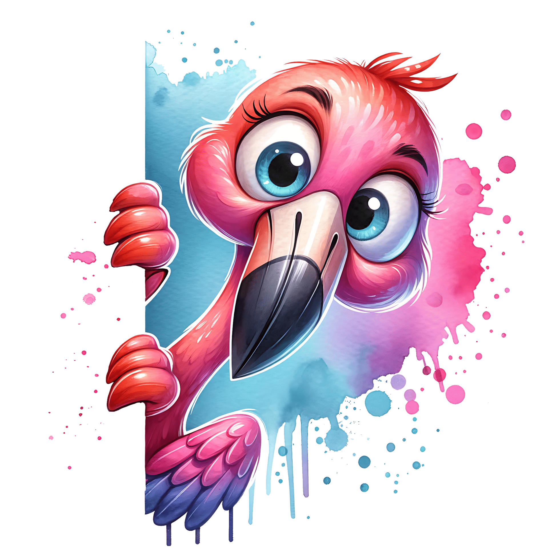 Bügelbild Guck Guck Flamingo Fylou's Style