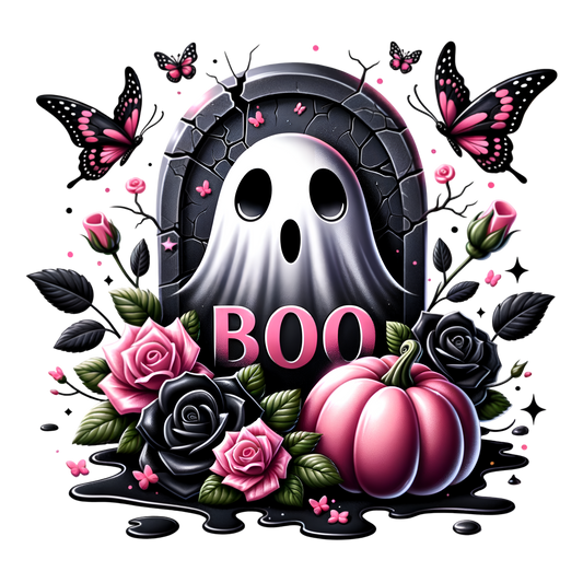 Bügelbild Halloween Boo Geist