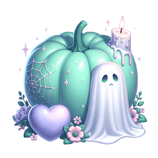 Bügelbild Halloween Ghost Türkis