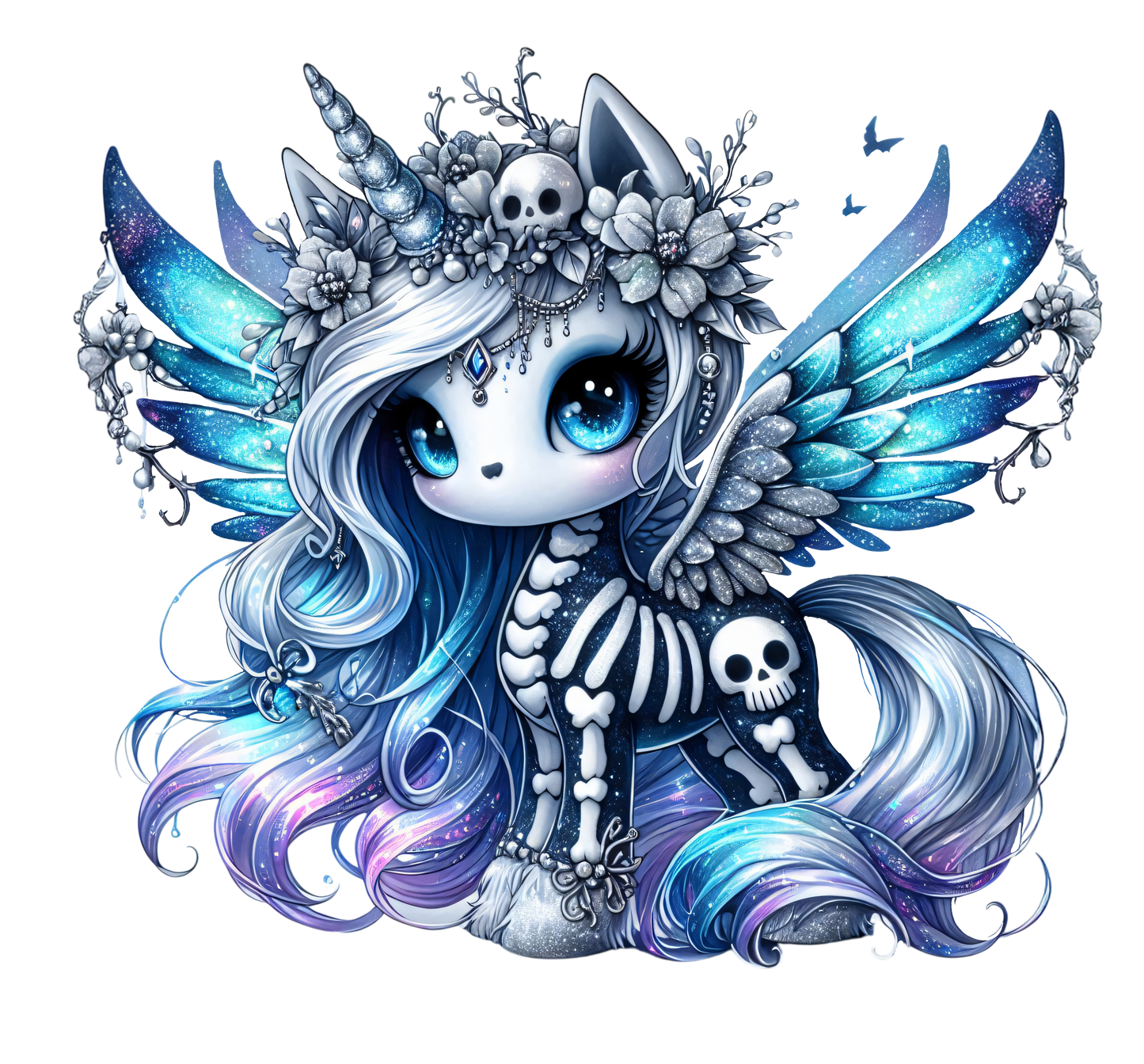 Bügelbild Halloween Glitzer Einhorn #1