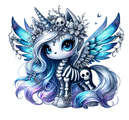 Bügelbild Halloween Glitzer Einhorn #1