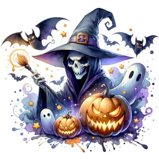 Bügelbild Halloween Hexen Geist