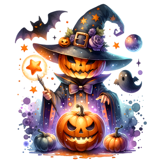Bügelbild Halloween Hexen Kürbis