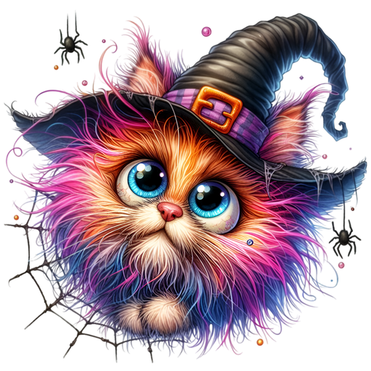 Bügelbild Halloween Katze mit Hut #6