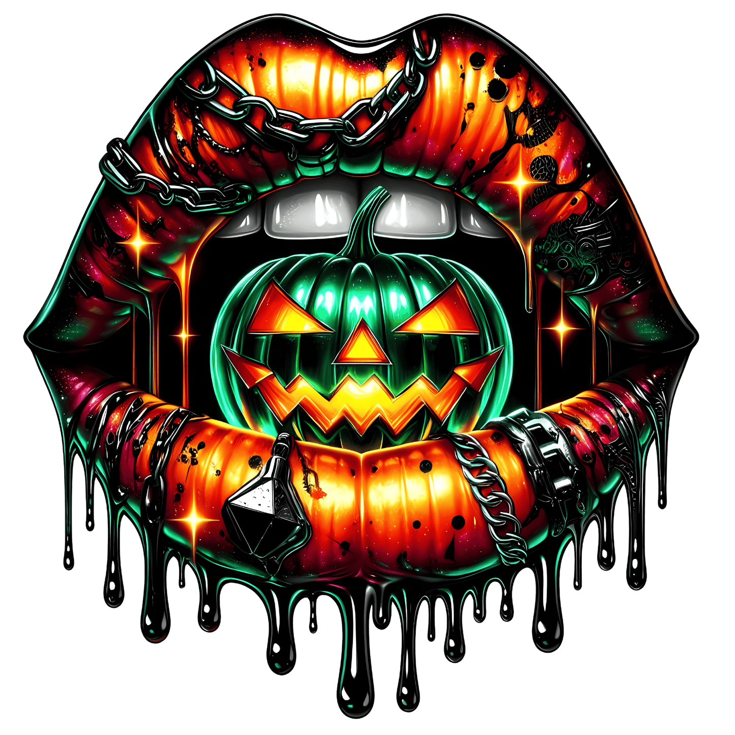 Bügelbild Halloween Lippen #15