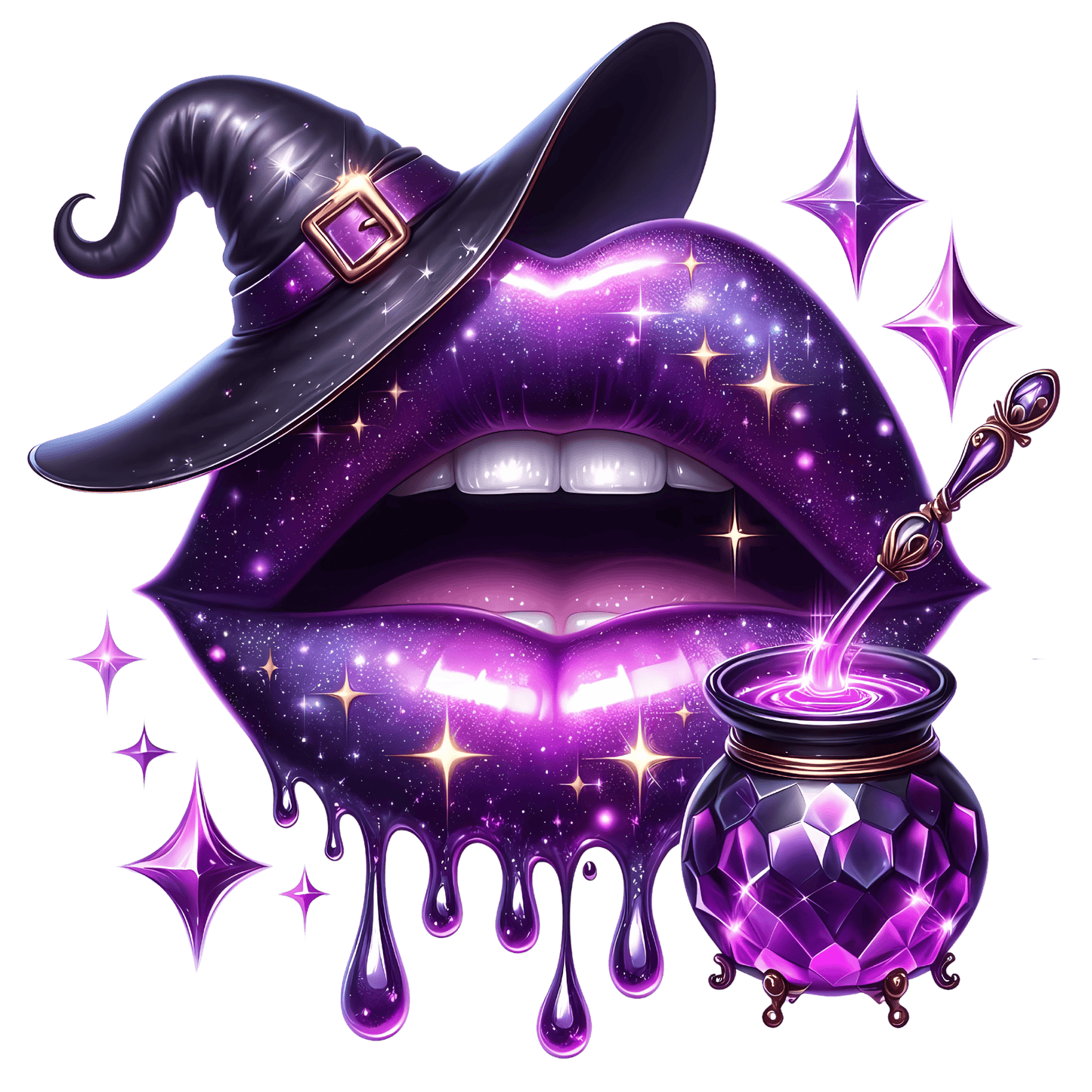 Bügelbild Halloween Lippen #22
