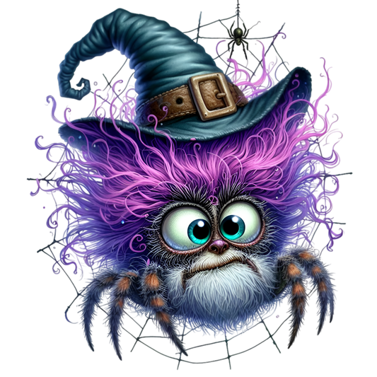 Bügelbild Halloween Spinne mit Hut #12