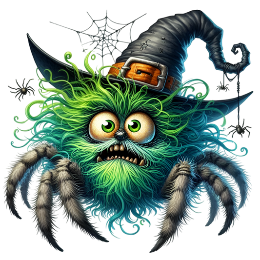 Bügelbild Halloween Spinne mit Hut #13