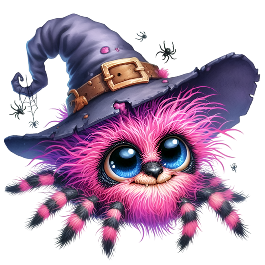 Bügelbild Halloween Spinne mit Hut #3
