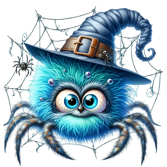 Bügelbild Halloween Spinne mit Hut #5
