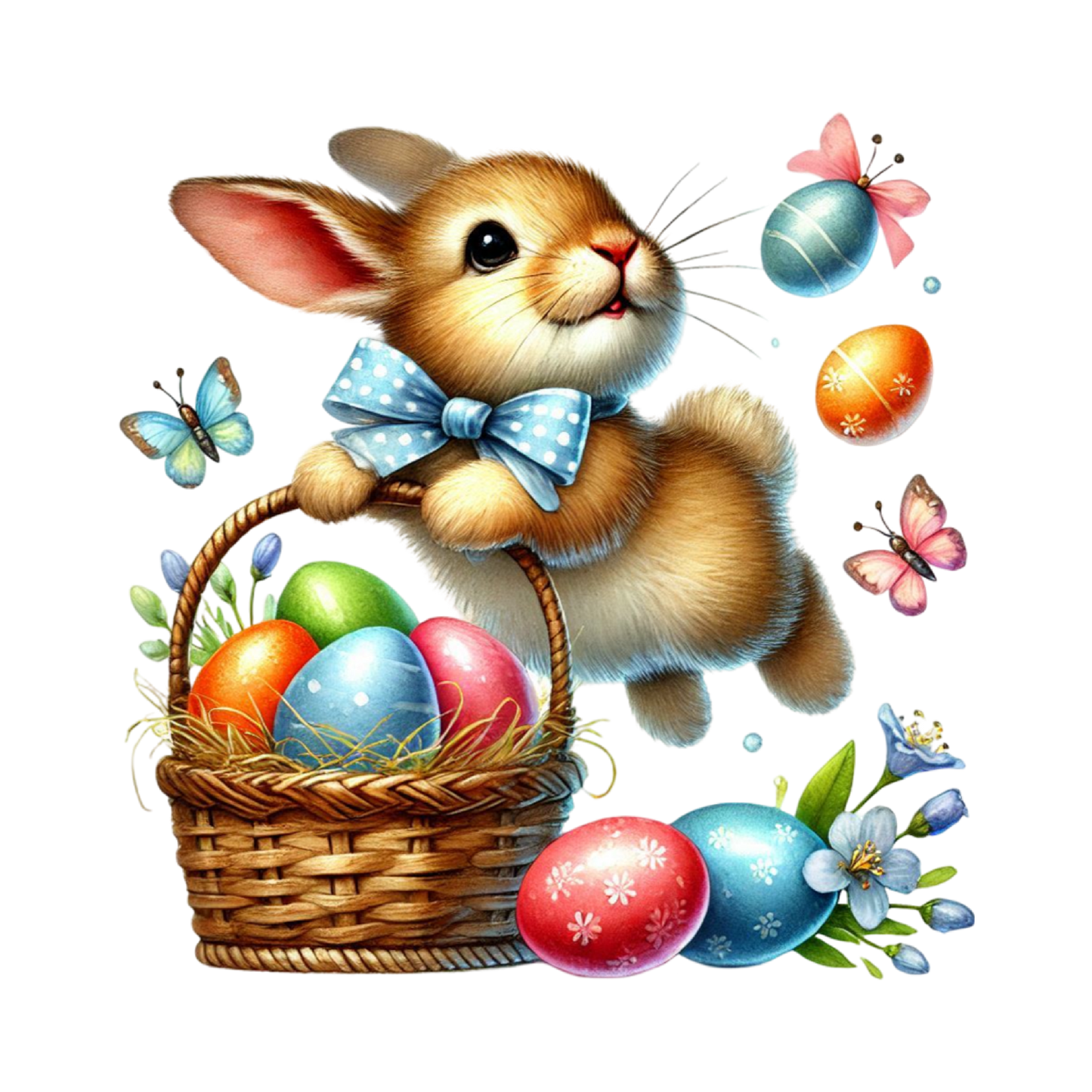Bügelbild Hase mit Osterkorb Fylou's Style