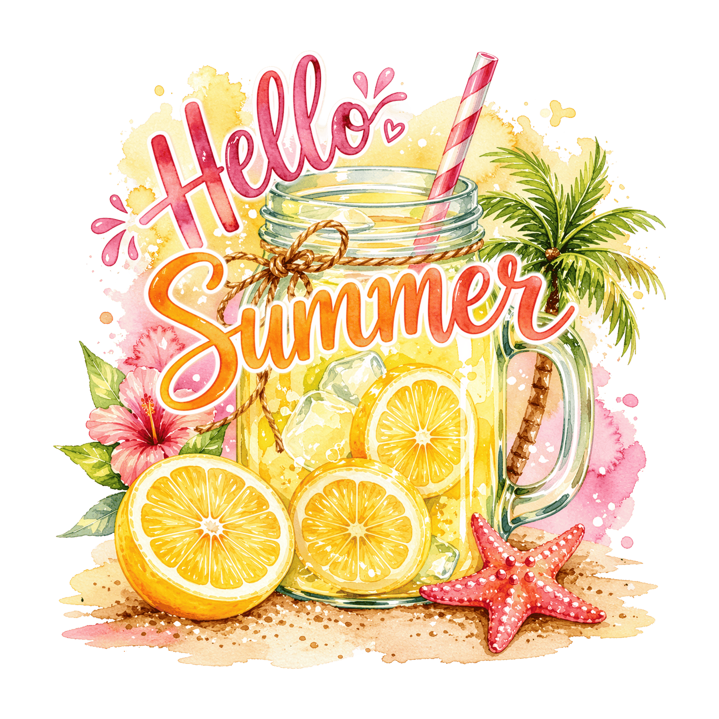 Bügelbild  Hello Summer Zitrone