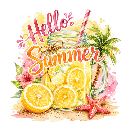 Bügelbild  Hello Summer Zitrone