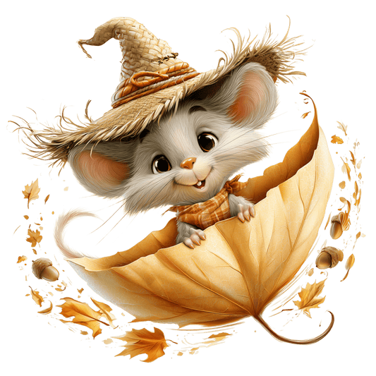 Bügelbild Herbst Maus #1