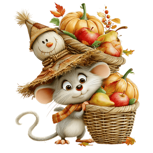 Bügelbild Herbst Maus #3
