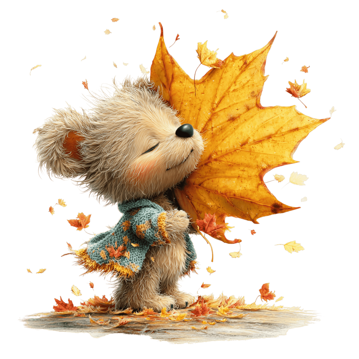 Bügelbild Herbstlaub Tiere #12 Bär